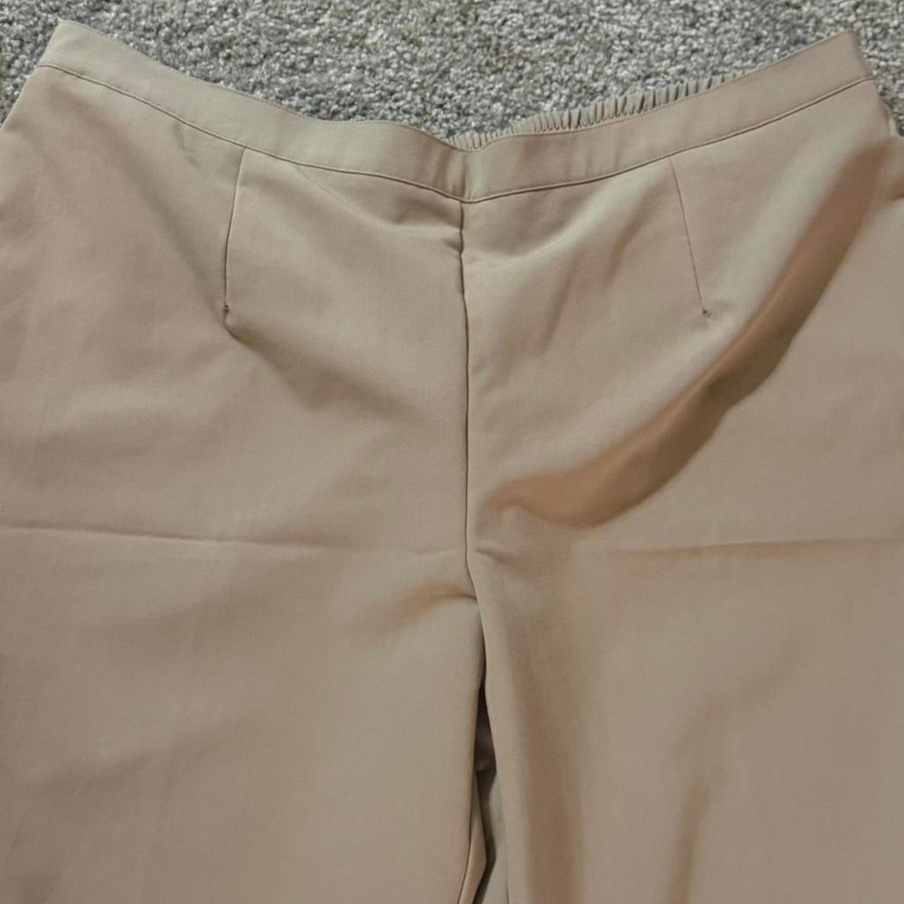 Alfred Dunner Tan Beige Trousers Size 20W Pants Elastic Waist Pockets - Picture 2 of 5